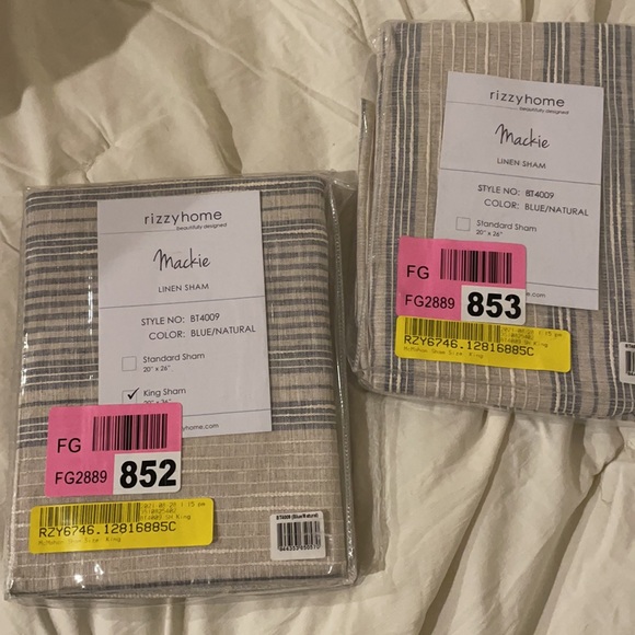 NEW linen pillow  shams - set of 2 - Picture 2 of 3